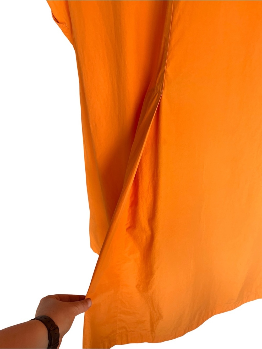 Weekend Max Mara Orange Poplin Ccotton Short-Sleeve A-Line Dress 8 - Picture 8 of 13